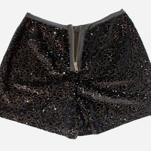 Black sequin shorts